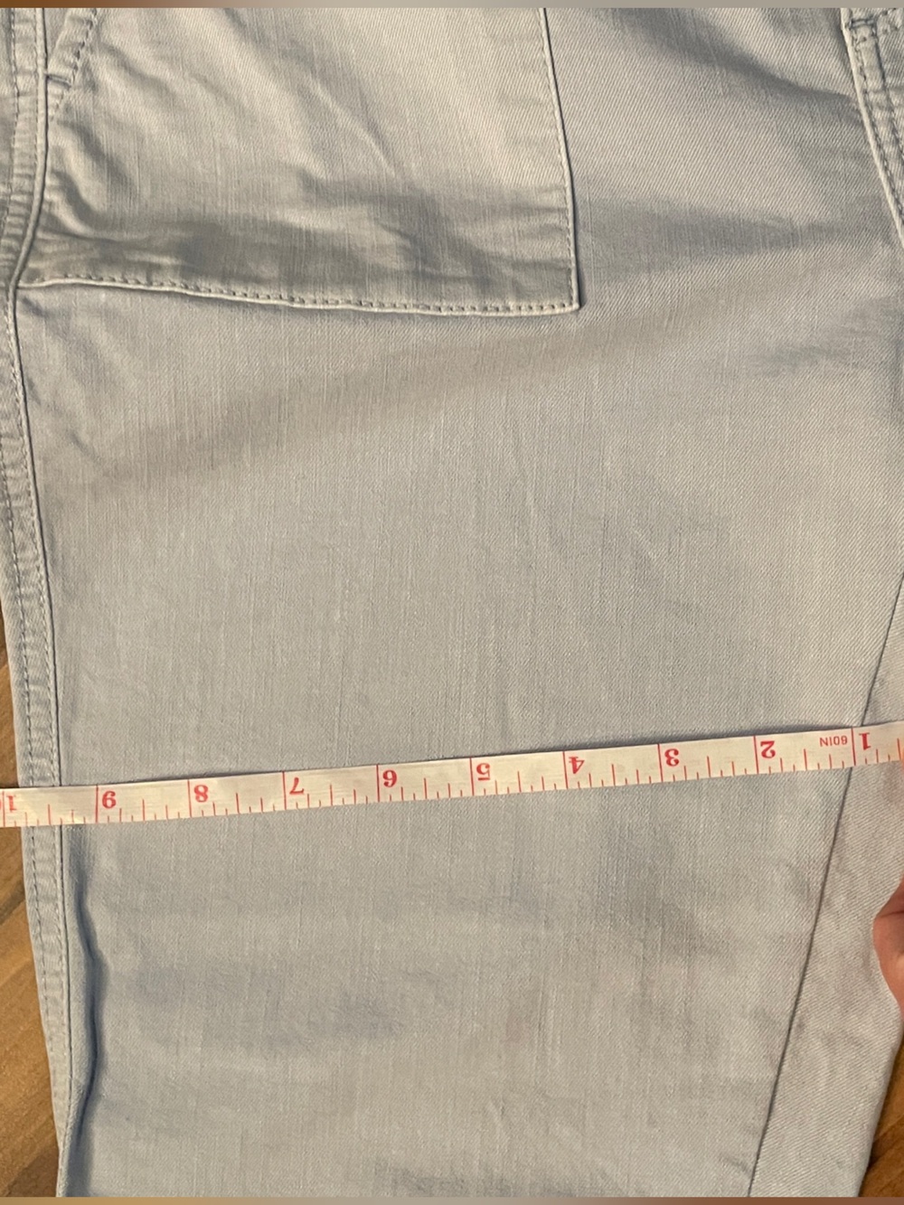 LOFT Skinny Crop Utility Pocket Jeans Size 8 Light Blue Denim Raw Hem - Picture 14 of 16